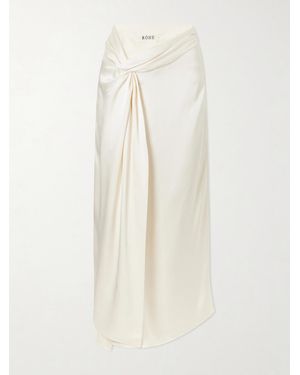 Rohe Draped Satin Midi Wrap Skirt - Natural