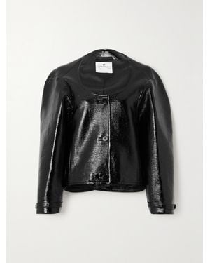 Courreges Cocoon Convertible Coated Cotton-Blend Jacket - Black