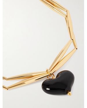 Tohum Design Cuore Duo-Plated Glass Necklace - Black