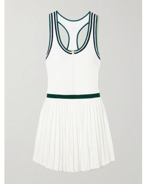 Varley Jane Court Pleated Stretch-Jersey Mini Dress - White