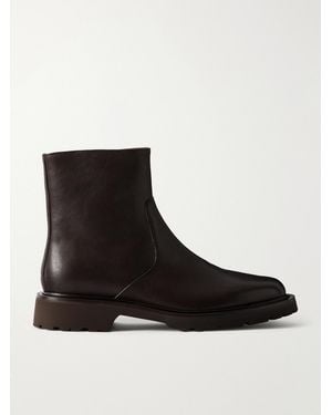 LEGRES 61 Washed Leather Ankle Boots - Black