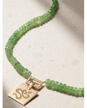 Diane Kordas Snake 14-Karat, Tsavorite And Diamond Necklace - Green