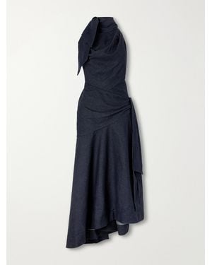 Zimmermann Valiant Draped Denim Maxi Dress - Blue