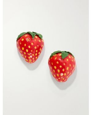 Jennifer Behr Fraise Resin Earrings - Red