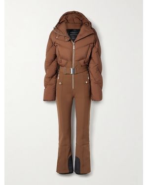 CORDOVA Ajax Belted Hooded Quilted Down Ski Suit - Brown
