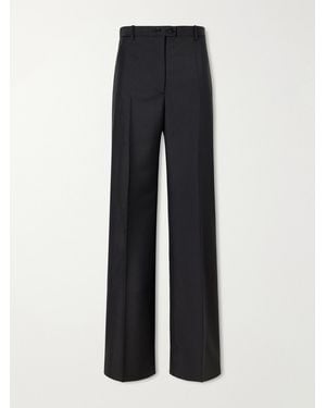 Jil Sander Wool And Mohair-Blend Canvas Wide-Leg Trousers - Blue