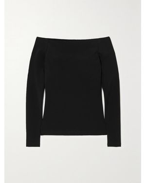 Esse Studios Net Sustain Off-The-Shoulder Stretch-Knit Top - Black