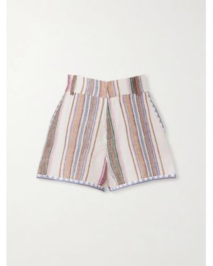 Emporio Sirenuse Striped Linen Shorts - Pink