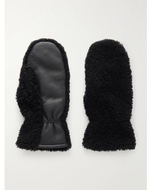 Yves Salomon Shearling Leather-Trimmed Gloves - Black