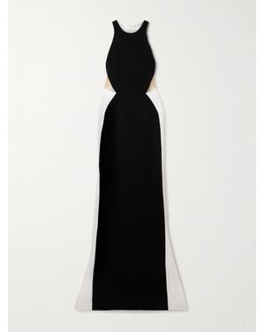 Stella McCartney Miracle Organza-Trimmed Two-Tone Crepe Gown - Black