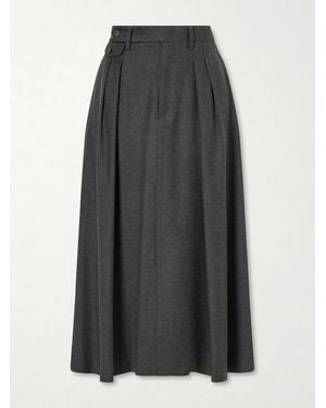 Ralph Lauren Evelyn Wool-Flannel Midi Skirt - Gray