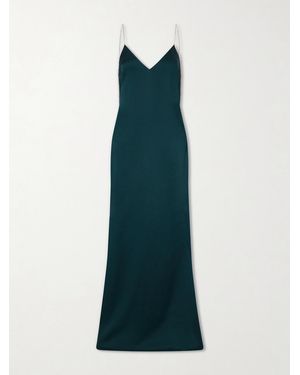Tom Ford Embellished Silk-Satin Gown - Blue