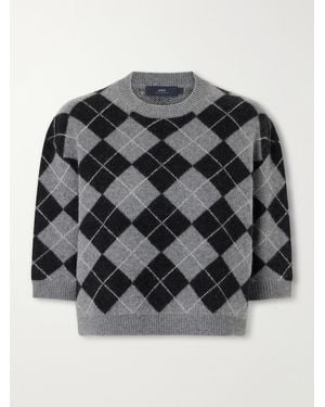 arch4 Karlie Checked Cashmere Jumper - Grey