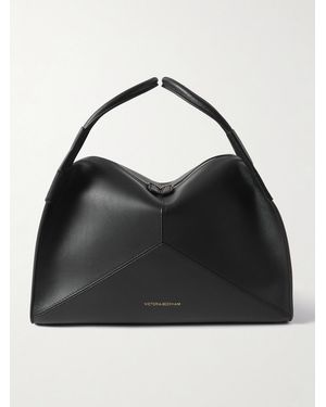 Victoria Beckham Plié Panelled Leather Tote - Black