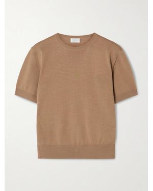 Saint Laurent Wool, Cashmere And Silk-Blend Top - Natural