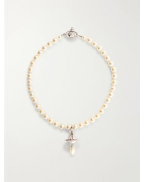 Vivienne Westwood Orb-Embellished-Tone Beaded Choker - White