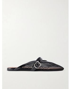 Alaïa Fishnet Flat Mules - White