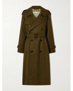 Burberry Double-Breasted Belted Cotton Trench - Green