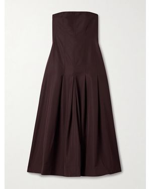 Kallmeyer Maeve Pleated Wool-Blend Twill Midi Dress - Purple