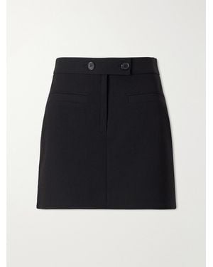 Courreges Logo-Embroidered Twill Mini Skirt - Black