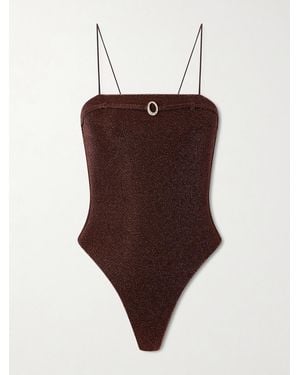 Oséree Lumière Micro Belt Badeanzug - Braun