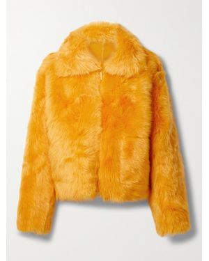 Lafayette 148 New York Reversible Shearling Jacket - Yellow