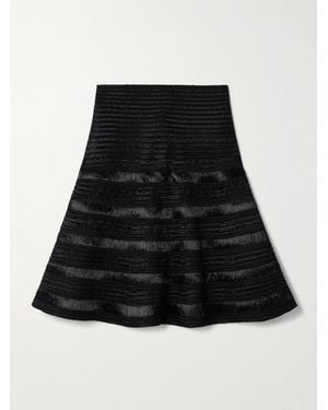 Alaïa Ribbed-Knit Mini Skirt - Black