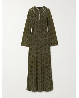 Nili Lotan Della Crocheted Cotton Maxi Dress - Green