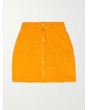 Nanushka Lycka Organic Cotton-Jacquard Mini Skirt - Orange