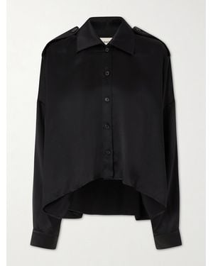 KHAITE Bodine Silk-Satin Shirt - Black