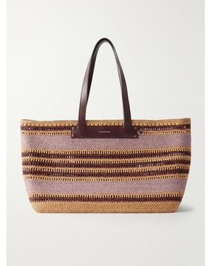 Anya Hindmarch Striped Raffia Tote - Brown