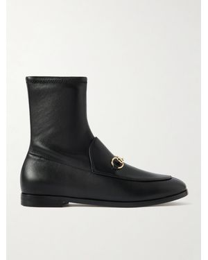 Gucci Jordaan Horsebit-Detailed Leather Ankle Boots - Black
