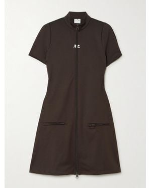 Courreges Interlock Appliquéd Jersey Mini Dress - Black