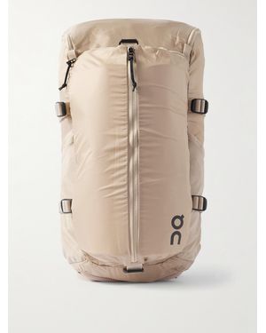 On Shoes Speed Pack Mesh-Trimmed Ripstop Backpack - Natural