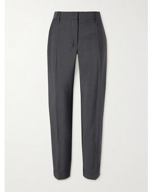 Versace Formal Mohair And Wool-Blend Straight-Leg Pants - Gray