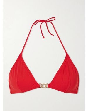 Nili Lotan Embellished Triangle Bikini Top - Red