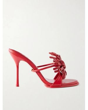 Cult Gaia Carla Embellished Leather Sandals - Red