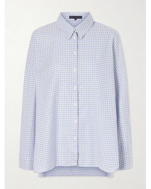 Tibi Checked Lyocell And Cotton-Blend Shirt - Blue