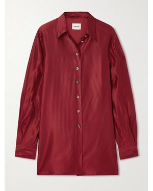 KHAITE Auryn Hemd Aus Glänzendem Twill - Rot