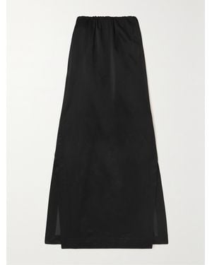Sa Su Phi Net Sustain Gilda Gathered Duchesse Silk-Satin Maxi Skirt - Black