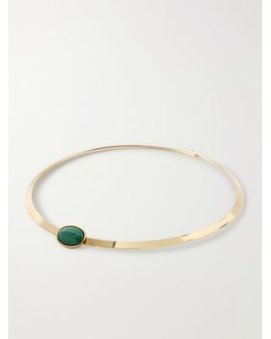 Jennifer Behr Elaine-Plated Malachite Cuff - Natural