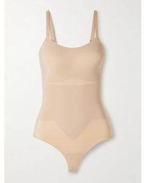 Commando Zone Smoothing Stretch-Jersey Thong Bodysuit - Natural