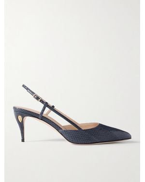 Jennifer Chamandi Mario 65 Elaphe Slingback Court Shoes - Blue