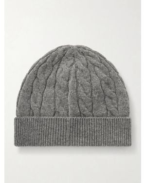 Loro Piana Cedar Cable-Knit Cashmere Beanie - Gray