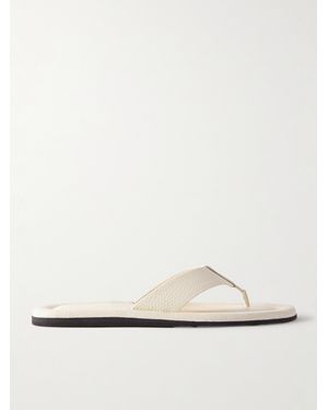 Proenza Schouler Cooper Textured-Leather Flip Flops - Natural