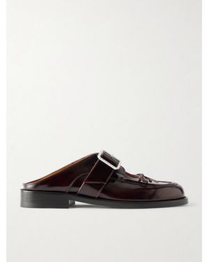 Marni Sabot Leather Slip-Ons - Brown