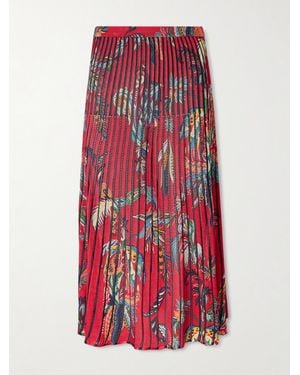Etro Floral And Paisley-Print Knitted Midi Skirt - Red