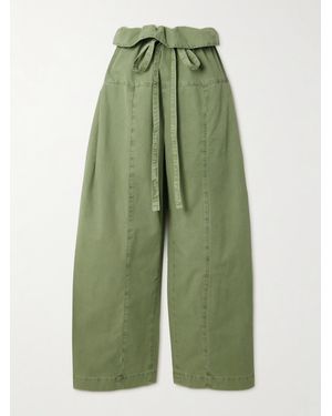 Matteau Fisherman Panelled Cotton-Twill Tapered Trousers - Green
