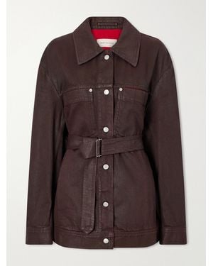 Dries Van Noten Belted Denim Jacket - Brown