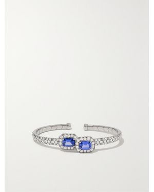 Sabbadini Titanium, Sapphire And Diamond Bangle - White